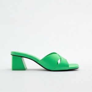 Zara Green Women's Heeled Sandals